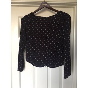 H&M cropped fox blouse